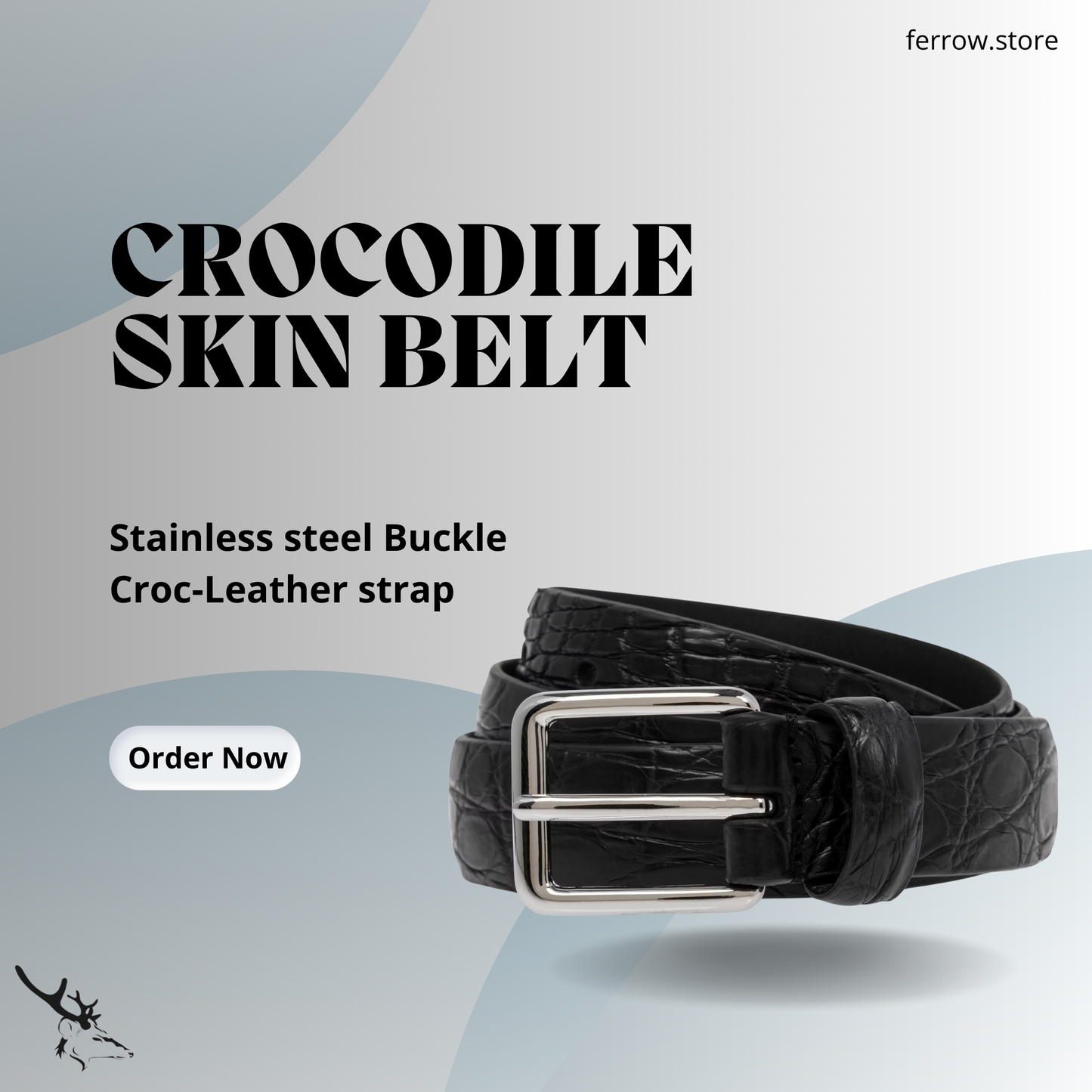 Premium Crocodile Leather Belt with Wide Strap for Men