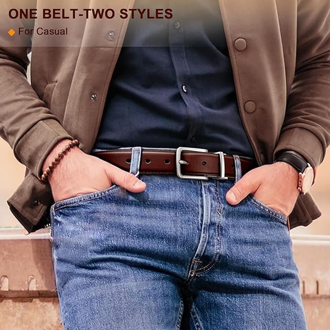 2-in-1 (Duel Side) Pure Leather Belt